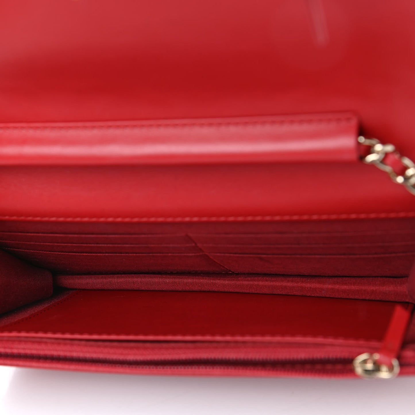 Caviar Camellia Embossed Wallet On Chain WOC Red