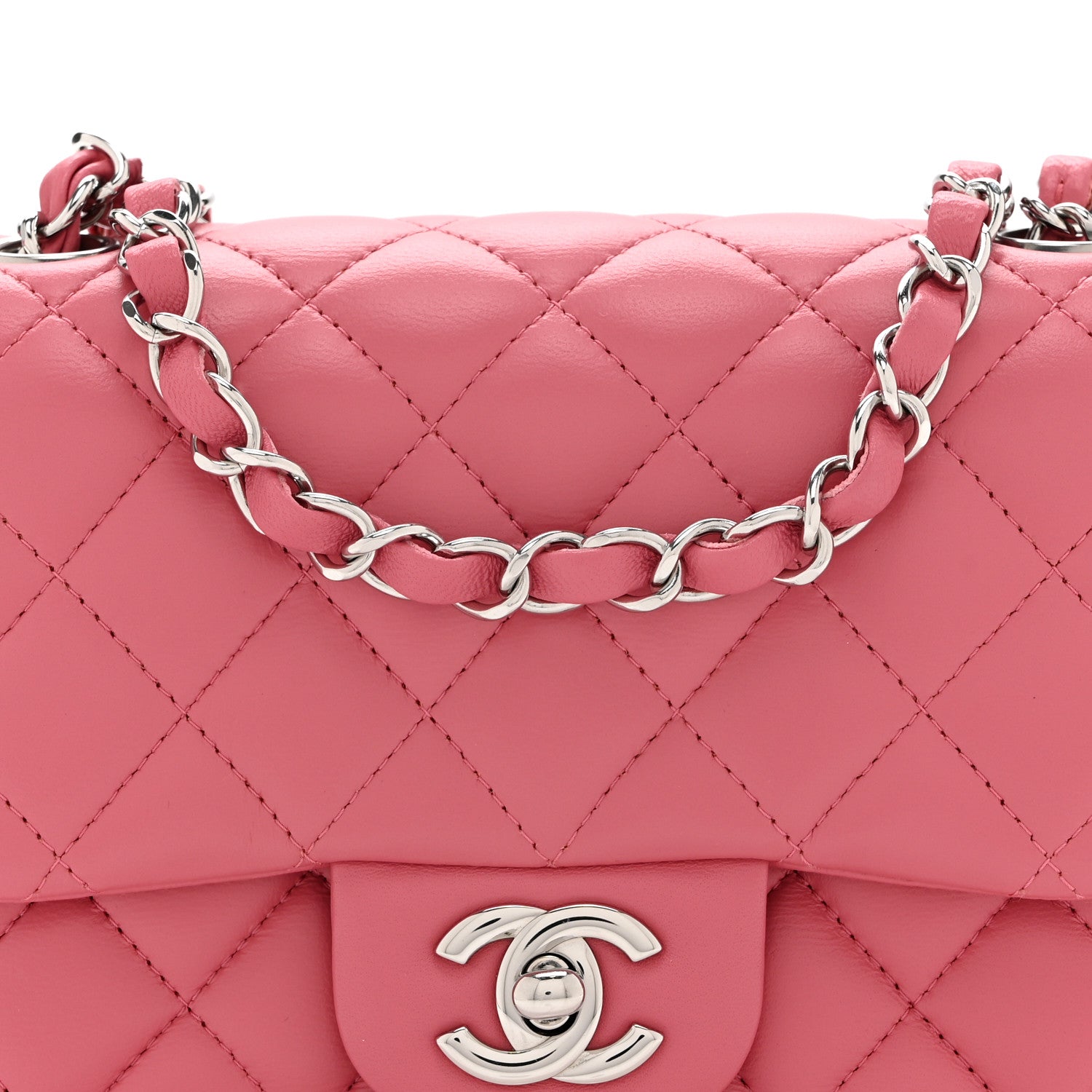 Chanel Lambskin Quilted Mini Square Flap Pink 8 of 11