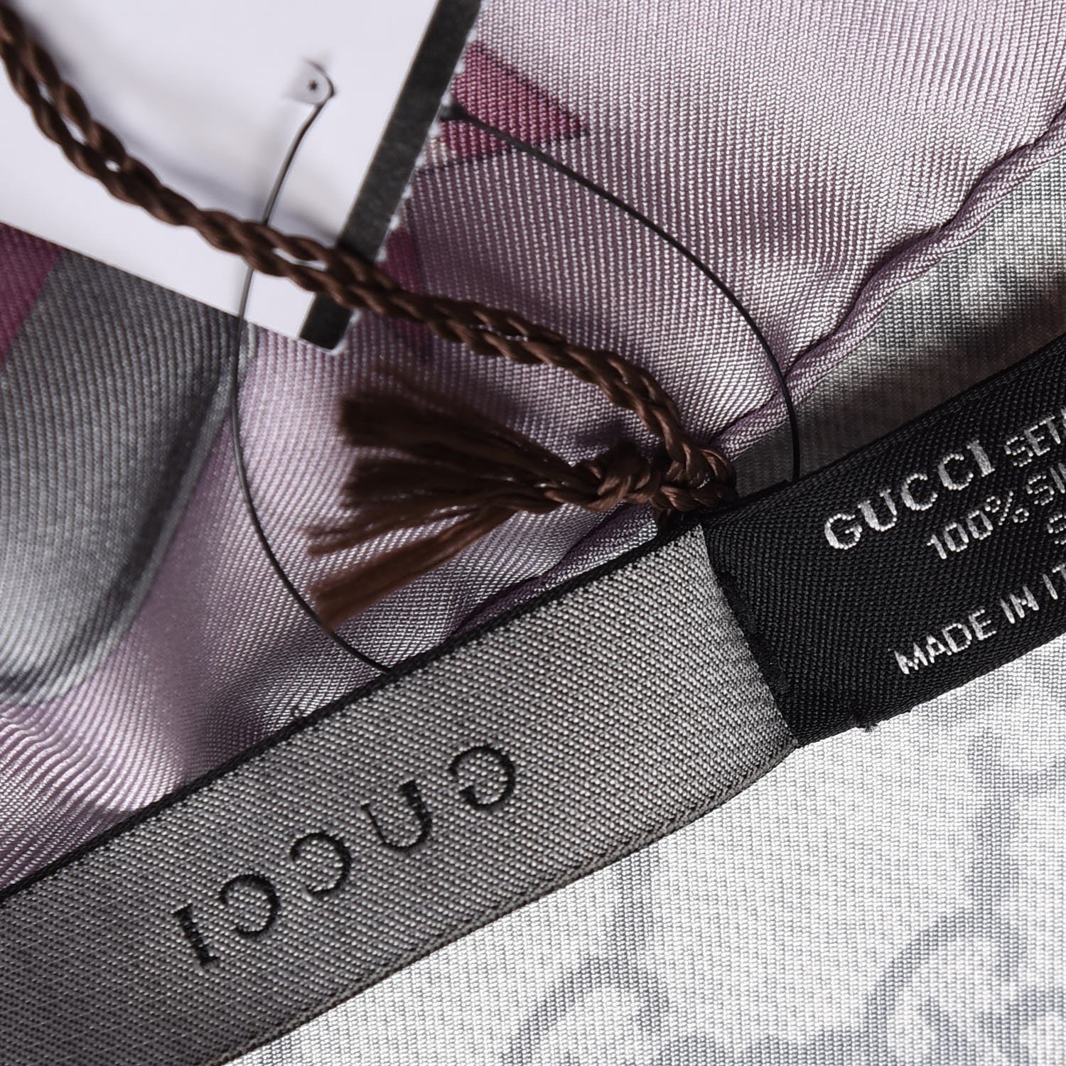 Gucci Silk Monogram Horsebit Square Scarf Purple 7 of 7