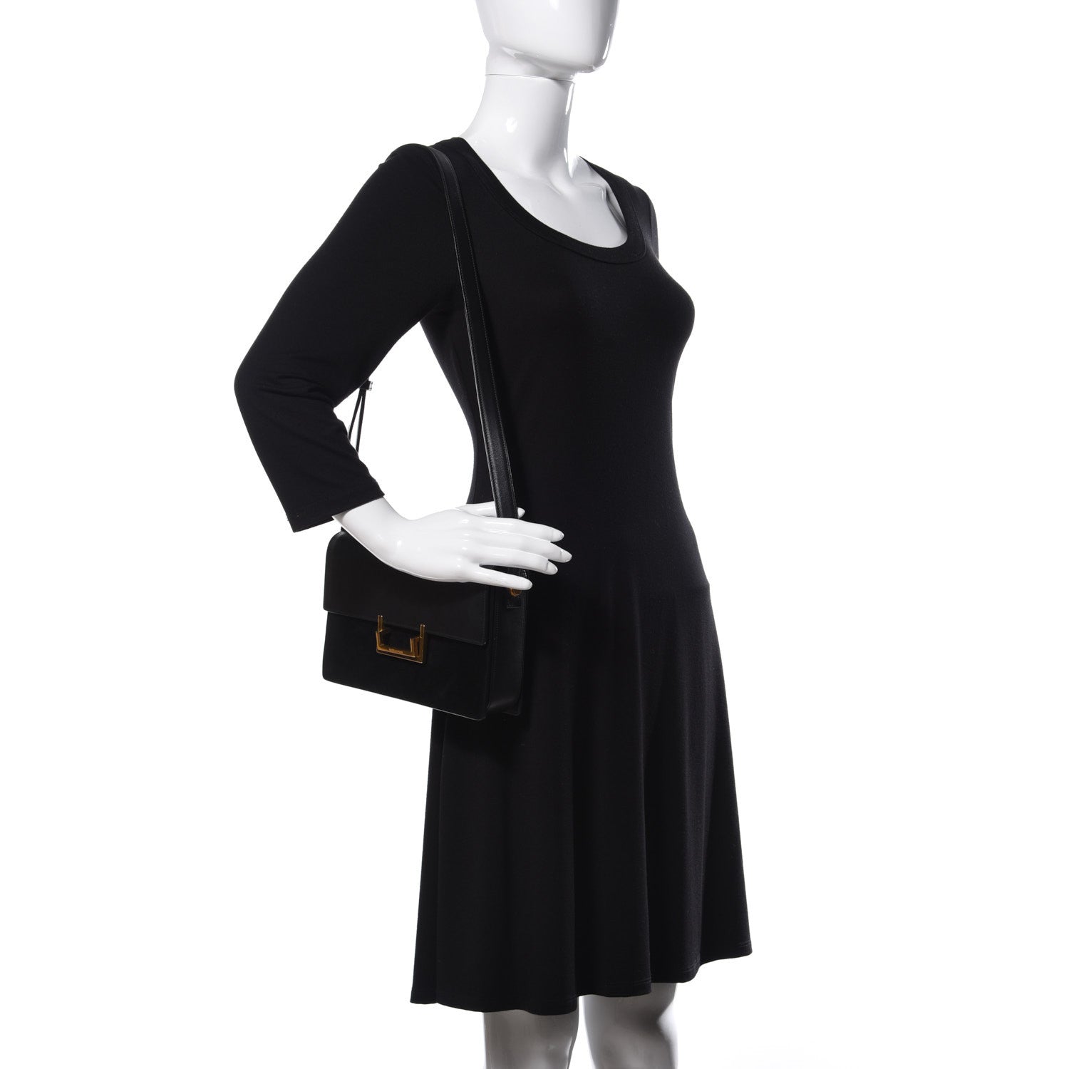 Saint Laurent Suede Calfskin Medium Classic Lulu Bag Black 2 of 14