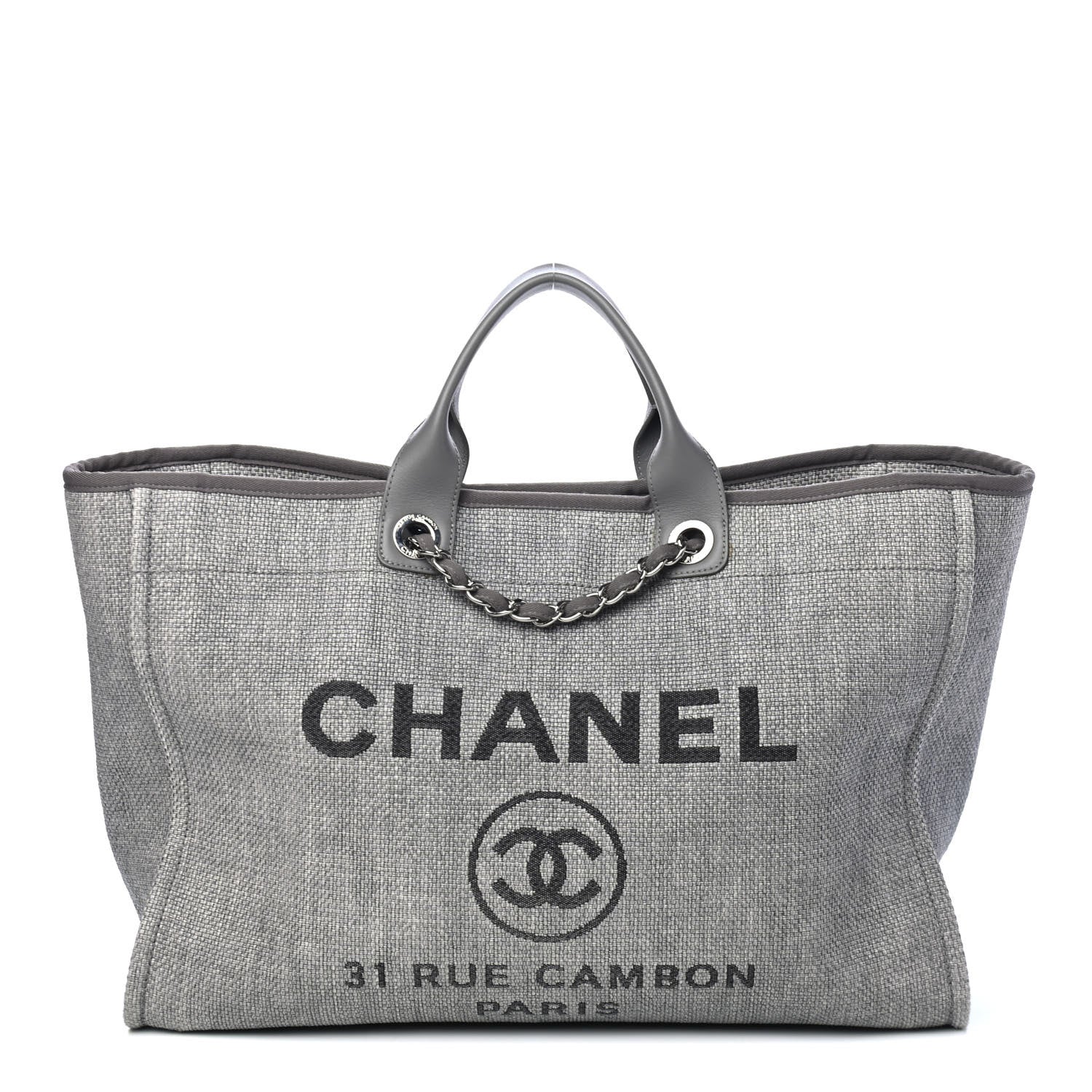 Chanel Canvas Large Deauville Tote Grey 1 of 4