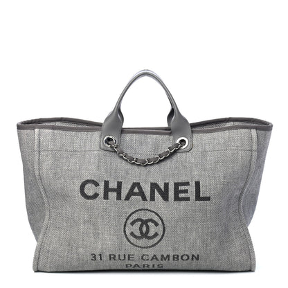 Chanel Canvas Large Deauville Tote Grey 1 of 4