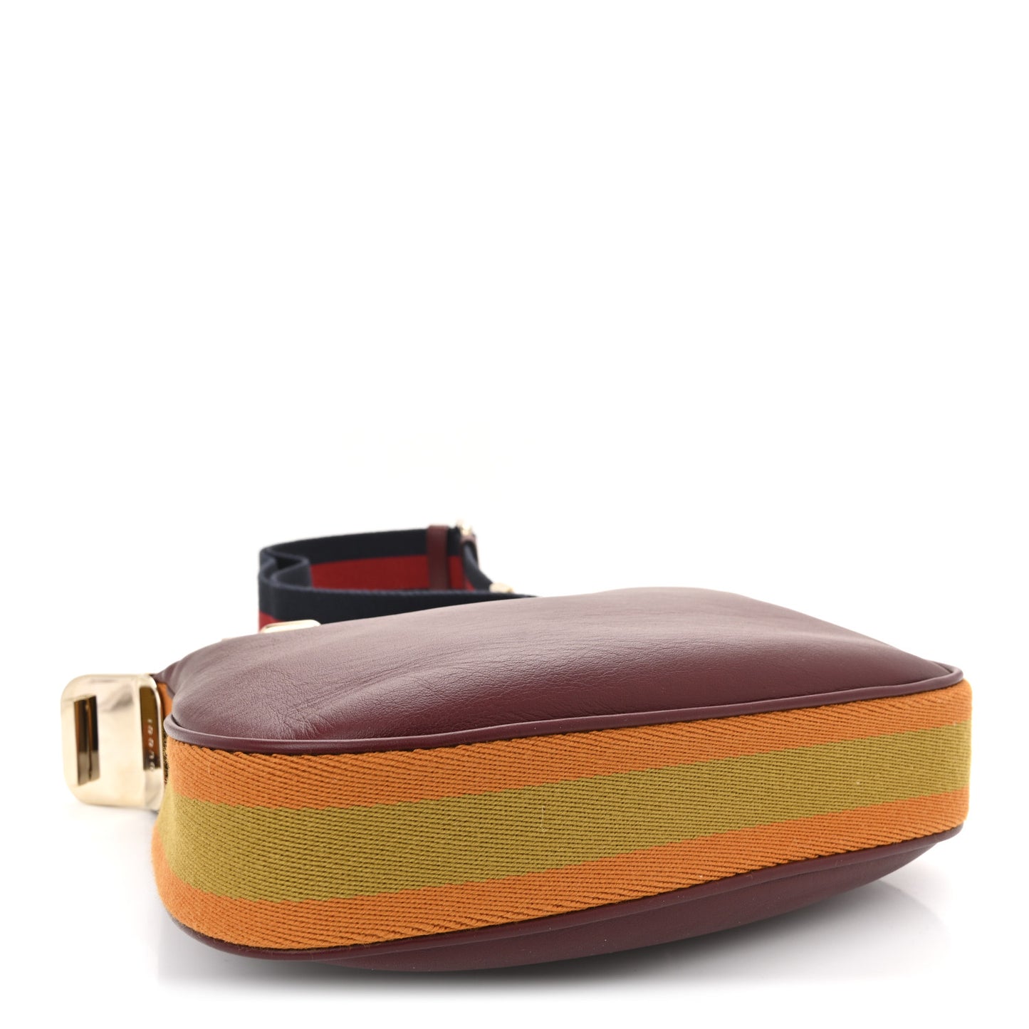 Aria Calfskin Web Small Attache Shoulder Bag Rosso Ancora