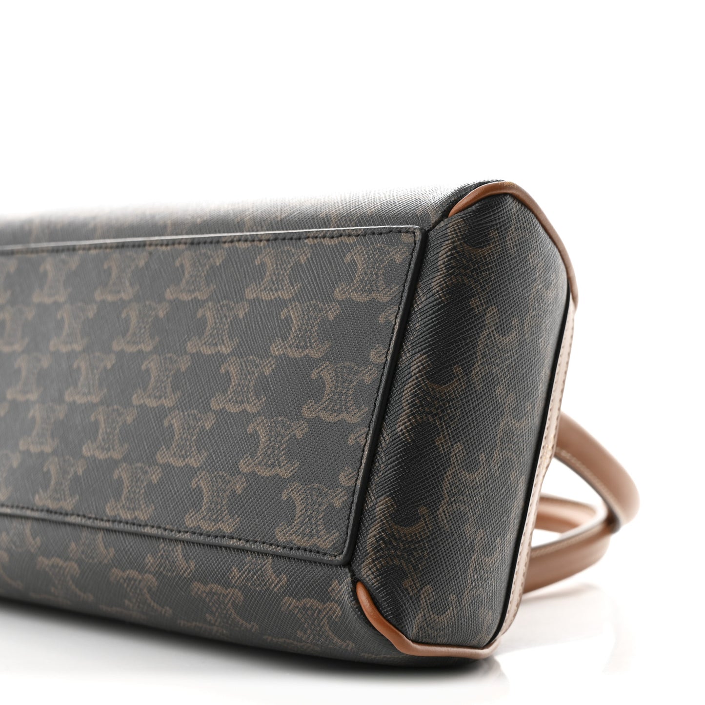 Triomphe Canvas Calfskin Medium Teckel Triomphe Bag Tan