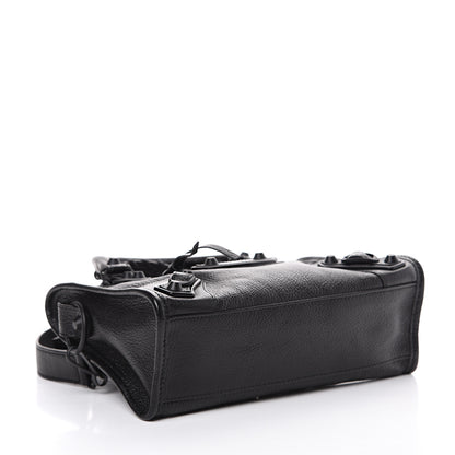 Balenciaga Shiny Goatskin Matte Black Metallic Edge Hardware Mini City Black 3 of 10