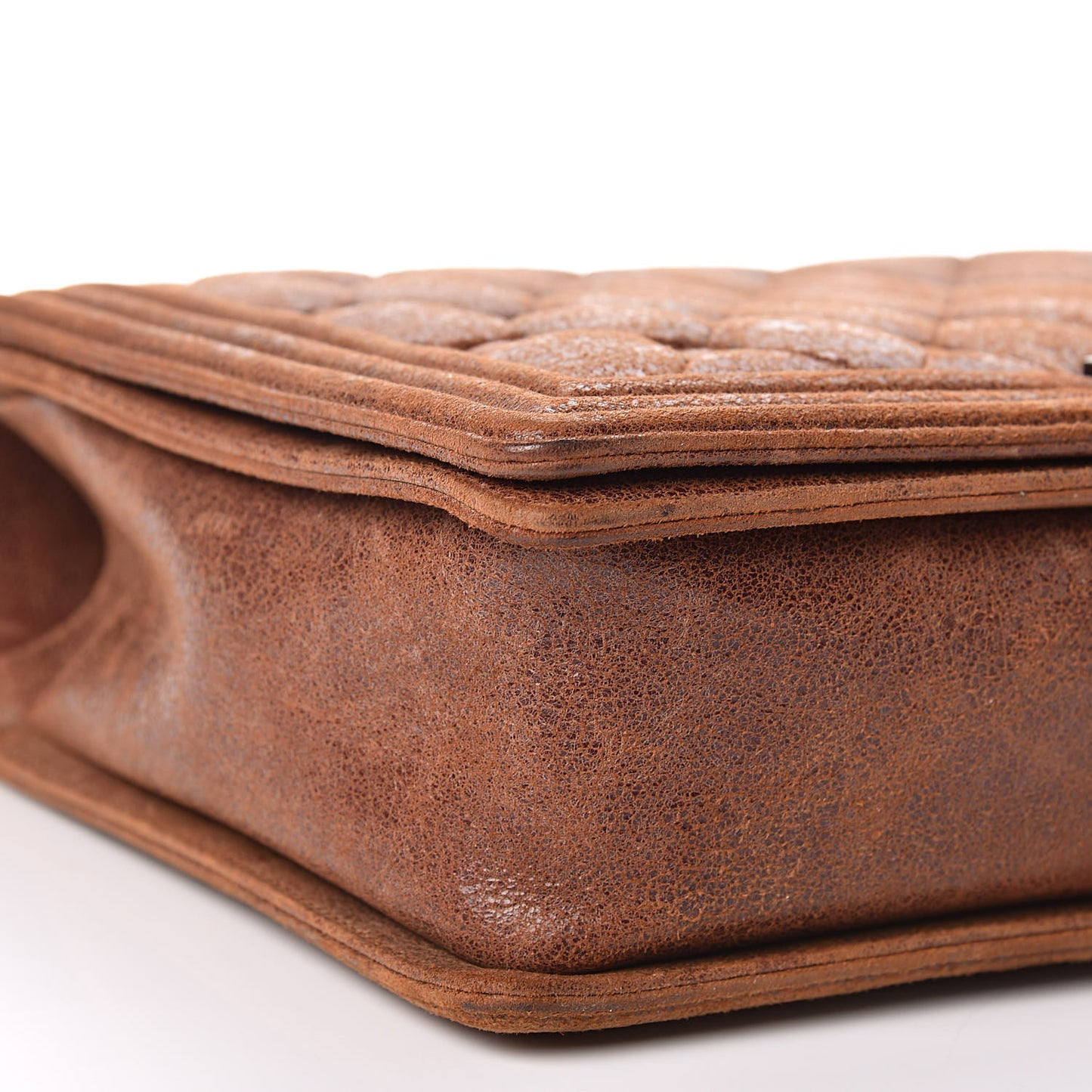 Nubuck Chesterfield Quilted Large Celtic Boy Flap Brown