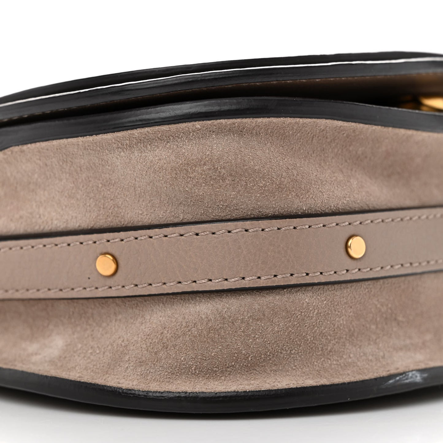 Calfskin Suede Small Nile Bracelet Bag Motty Grey