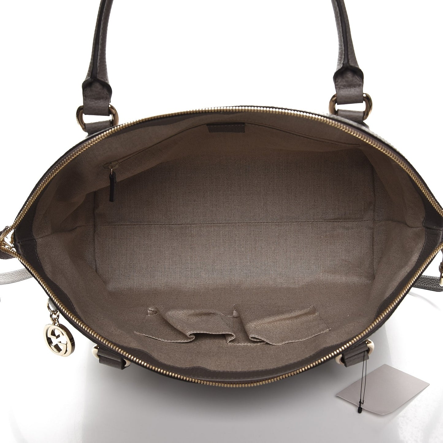Dollar Calfskin Large GG Charm Dome Satchel Tote Loess