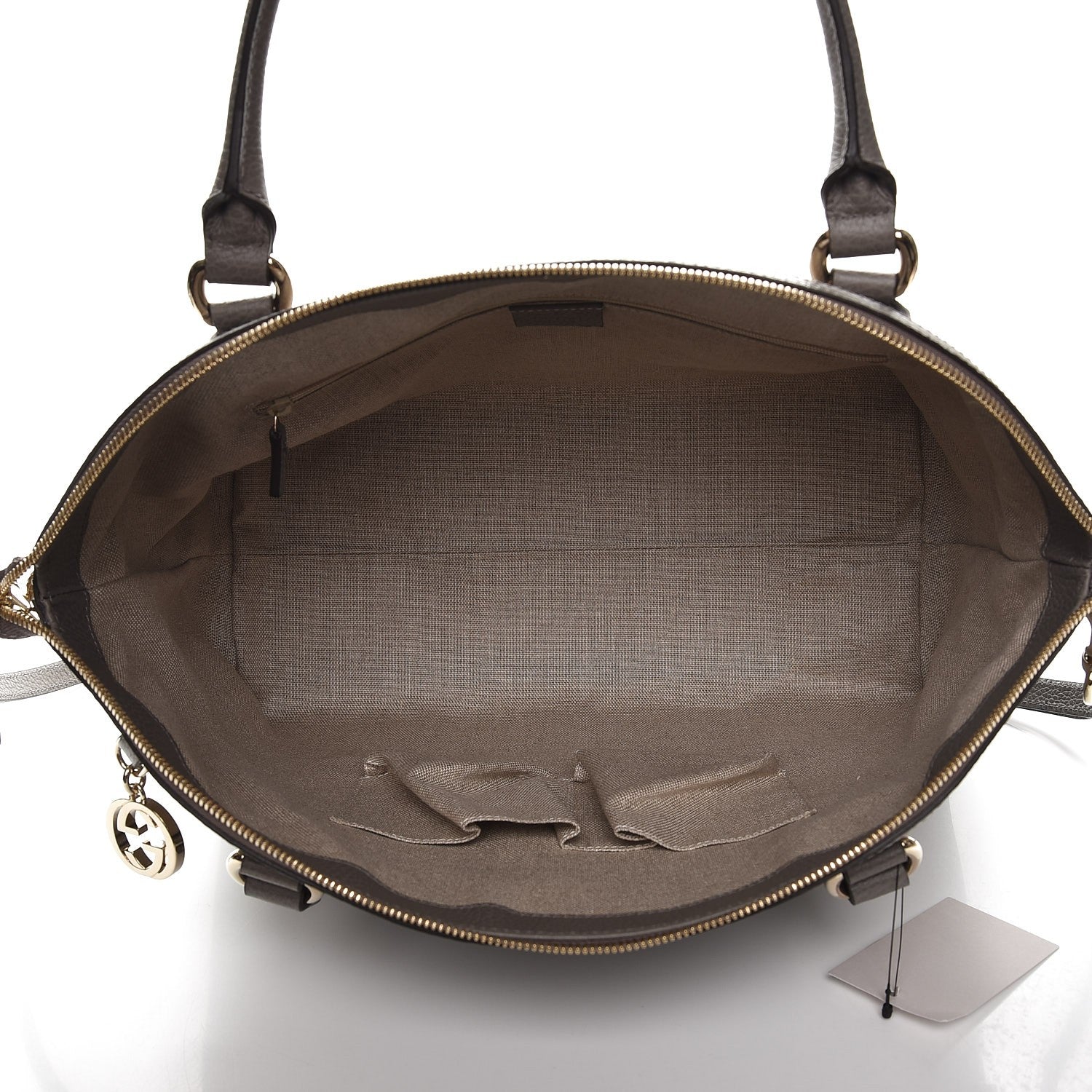 Gucci Dollar Calfskin Large GG Charm Dome Satchel Tote Loess 6 of 8
