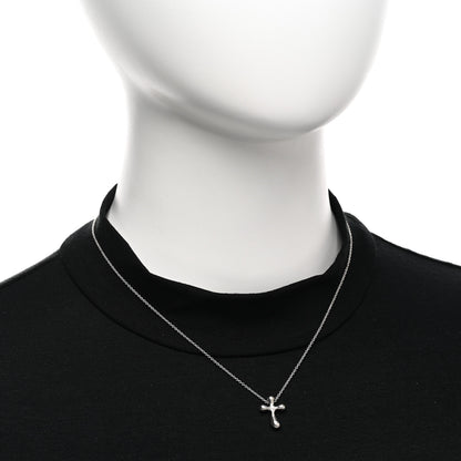 Tiffany Sterling Silver 12mm Elsa Peretti Cross Pendant Necklace 2 of 4