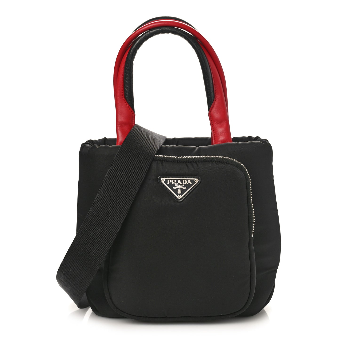 Tessuto Nylon Pocket Top Handle Cargo Bag Black Fuoco