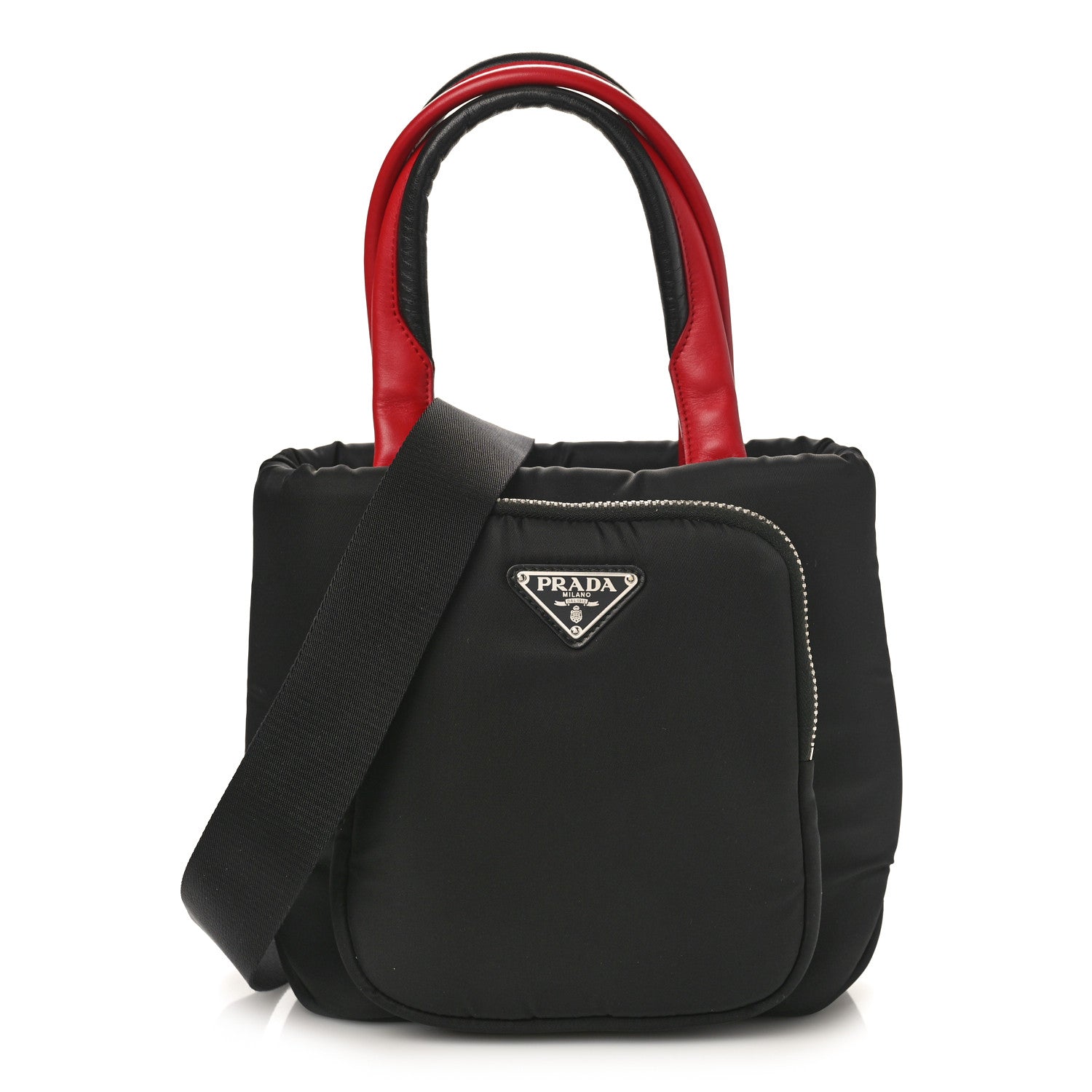 Prada Tessuto Nylon Pocket Top Handle Cargo Bag Black Fuoco 1 of 8