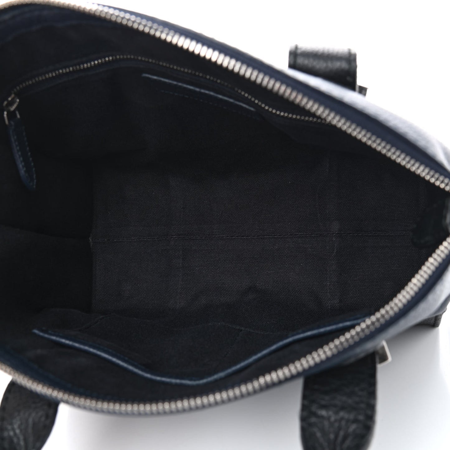Grained Calfskin Small Bi-Color Legend Satchel Navy Black