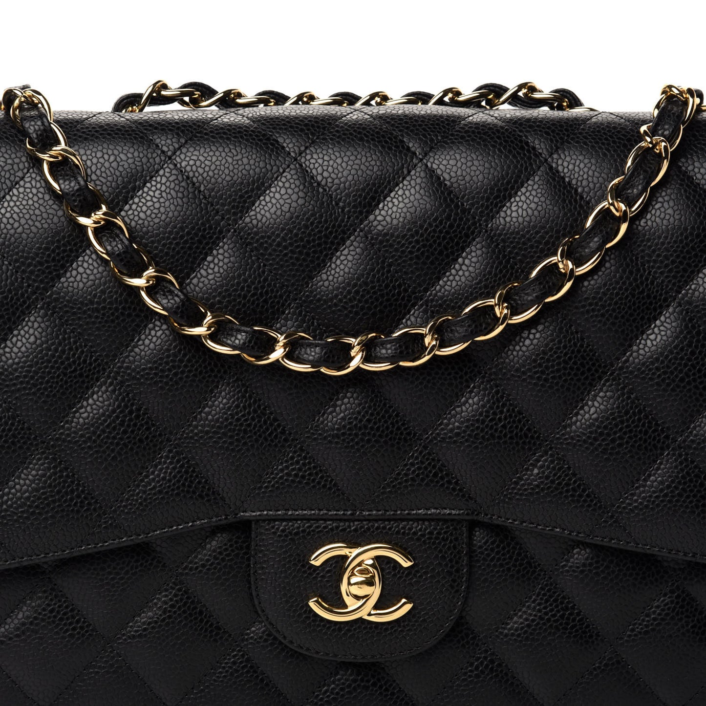 Caviar Quilted Jumbo Single Flap Black