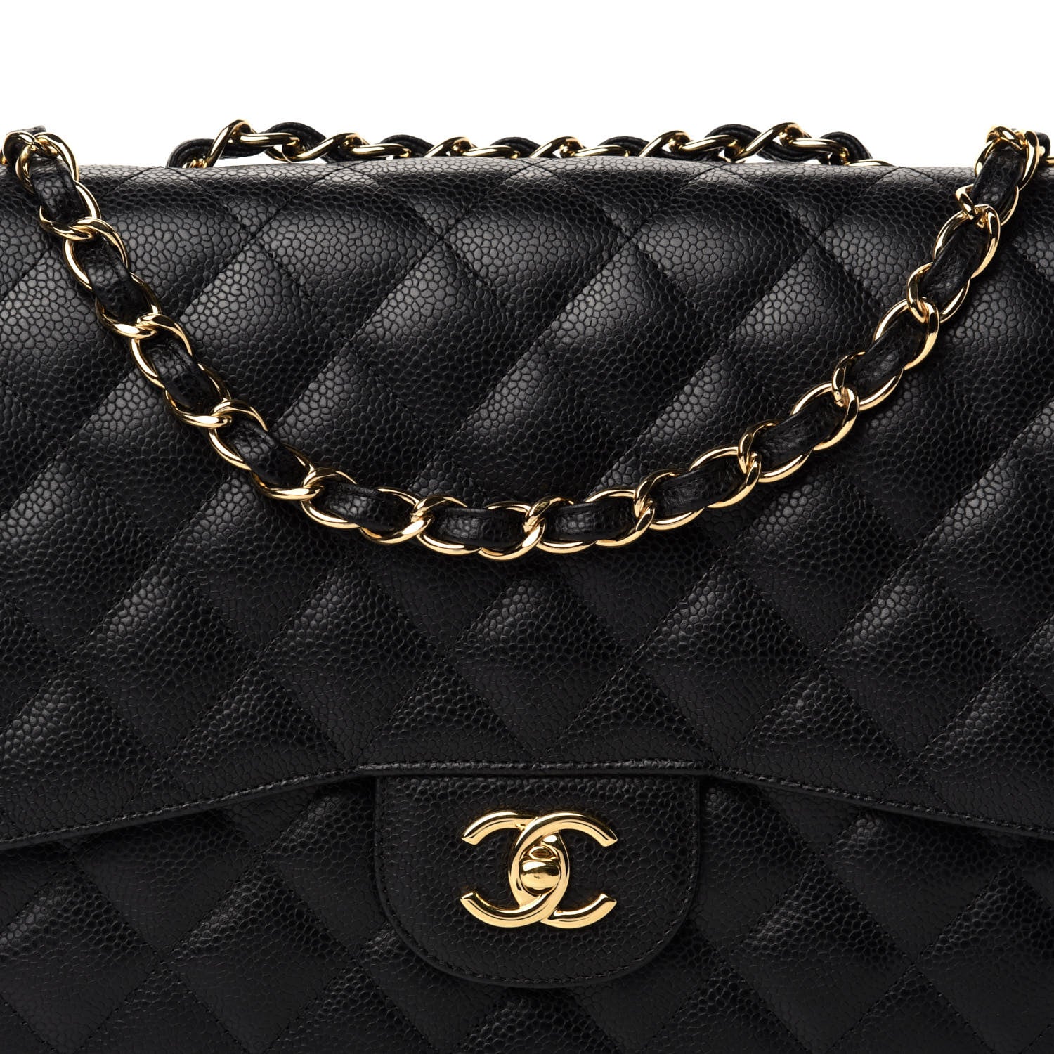 Chanel Caviar Quilted Jumbo Single Flap Black 11 of 12