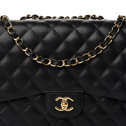 Chanel Caviar Quilted Jumbo Single Flap Black 11 of 12