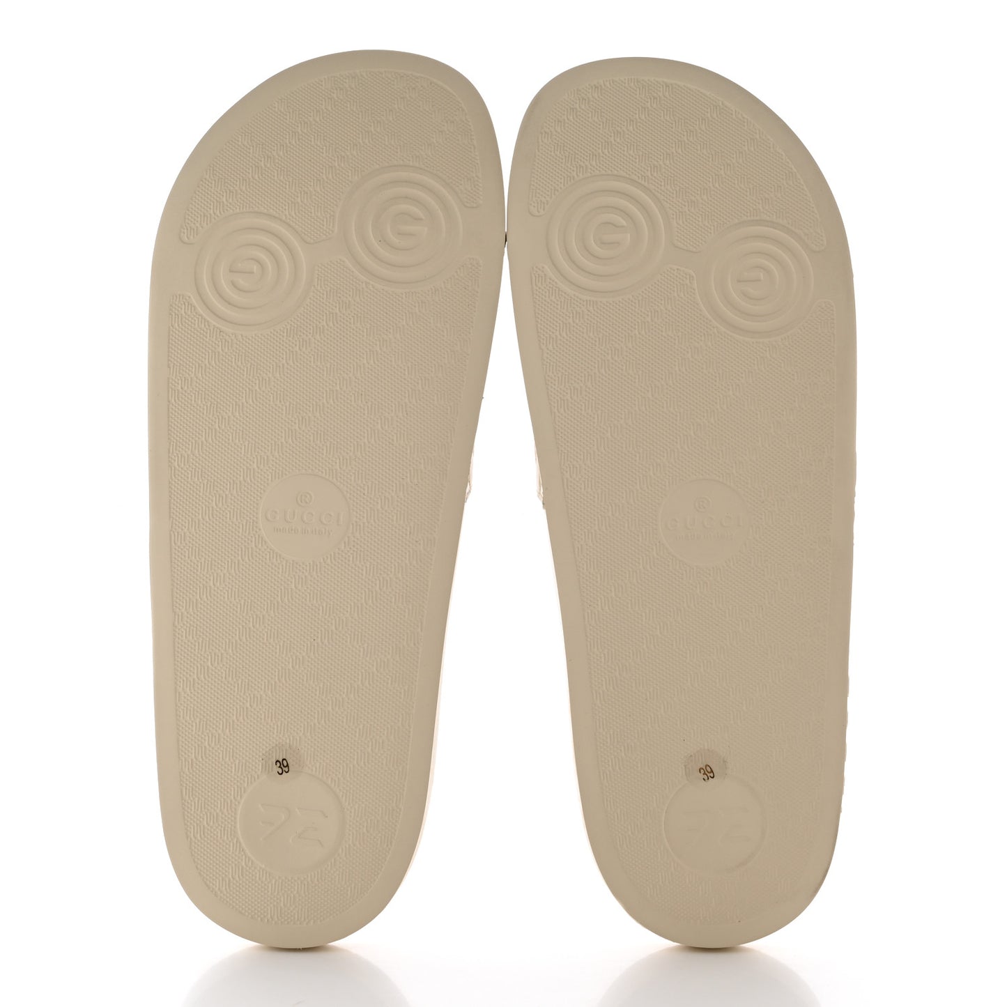 Microguccissima Slide Sandals 39 Ivory