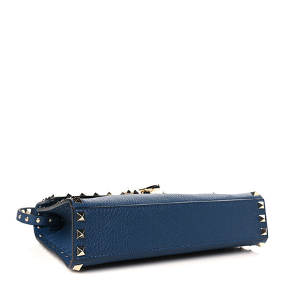 Valentino Garavani Pebbled Calfskin Medium Rockstud Flip Lock Crossbody Bag Peacock 4 of 8