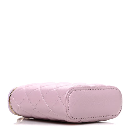 Chanel Caviar Quilted Small Vertical Coco Beauty Vanity Case With Chain Light Pink 3 of 9