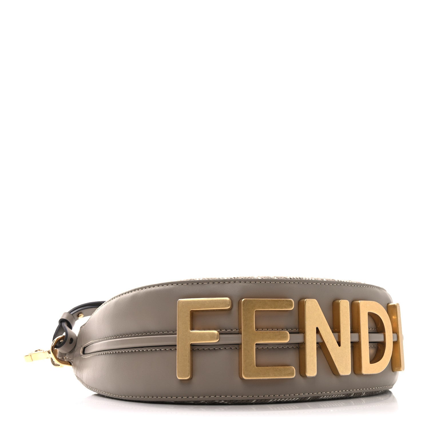 Fendi Denim Jacquard FF Effect Vitello Grace Mini Fendigraphy Hobo Bag Dove White Dove 4 of 10
