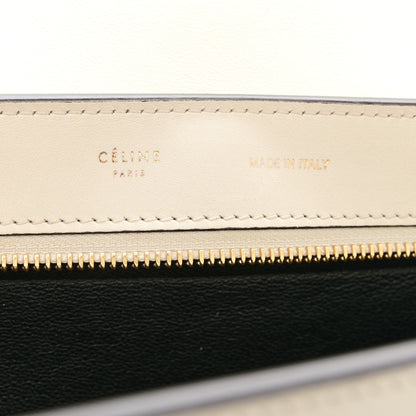 Celine Calfskin Suede Whipsnake Medium Trapeze Black White 6 of 17