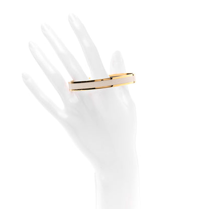 Hermes Enamel Printed Narrow Sellier Bracelet 65 White 2 of 6