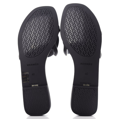 Hermes Rubber Aloha Sandals 40 Black 6 of 10