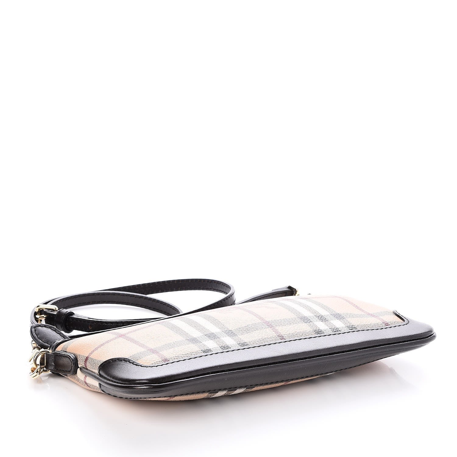Burberry Haymarket Check Small Peyton Crossbody Clutch Bag Chocolate 4 of 6