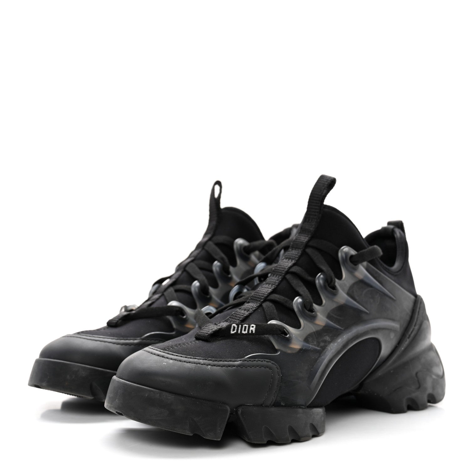 Christian Dior Neoprene Rubber Womens D-Connect Sneakers 36 Black 3 of 14