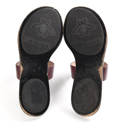Gucci Calfskin GG Marmont Thong Sandals 39.5 Vintage Bordeaux 5 of 9