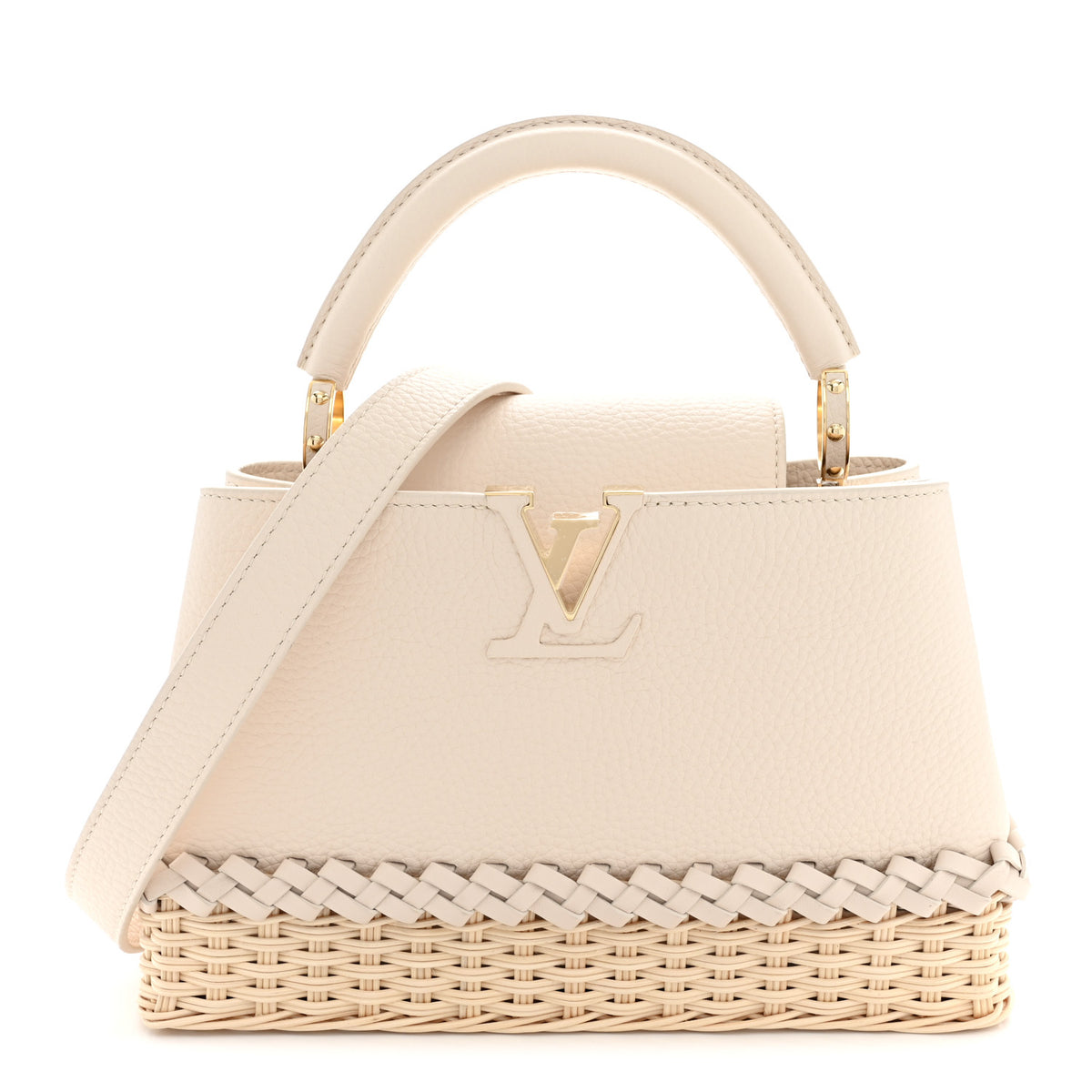 Louis Vuitton Rattan Taurillon Capucines BB Vanilla 1 of 9