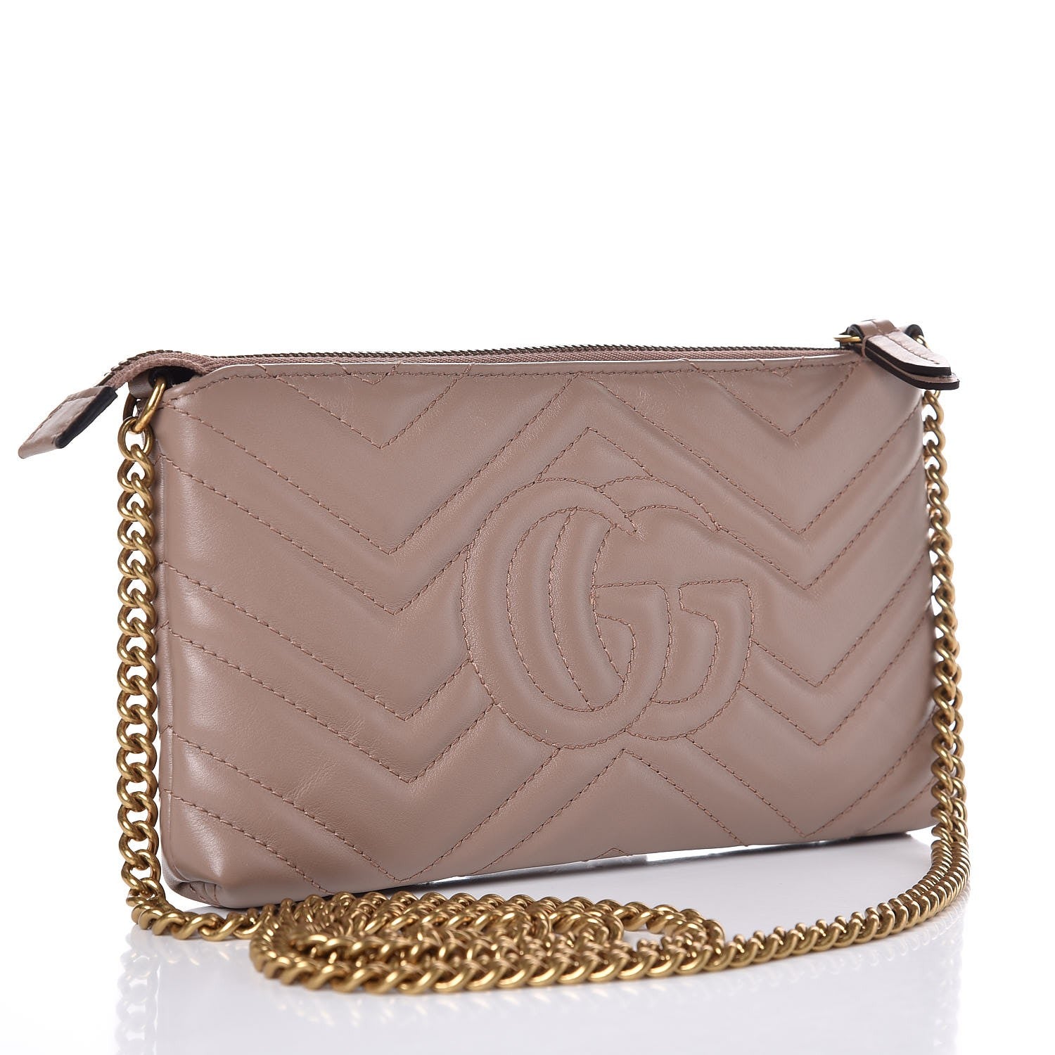 Gucci Calfskin Matelasse Mini GG Marmont Chain Bag Porcelain Rose 3 of 7