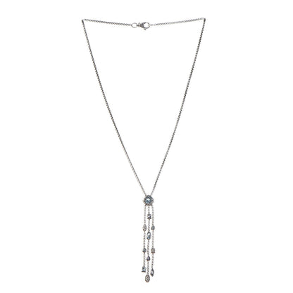 David Yurman Sterling Silver Diamond Iolite Blue Topaz Confetti Ice Necklace 3 of 6