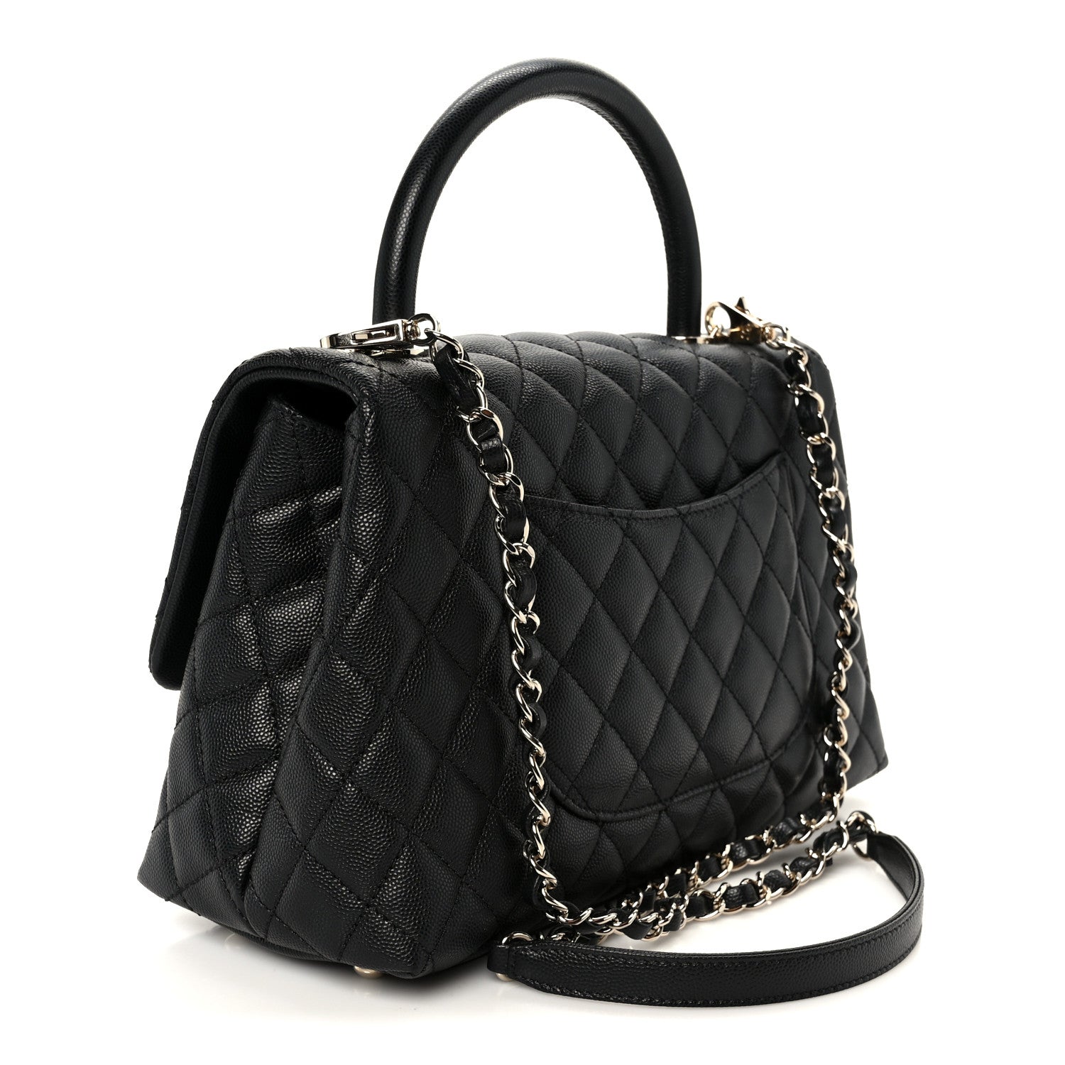 Chanel Caviar Quilted Small Coco Handle Flap Black 3 of 12