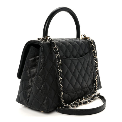 Chanel Caviar Quilted Small Coco Handle Flap Black 3 of 12