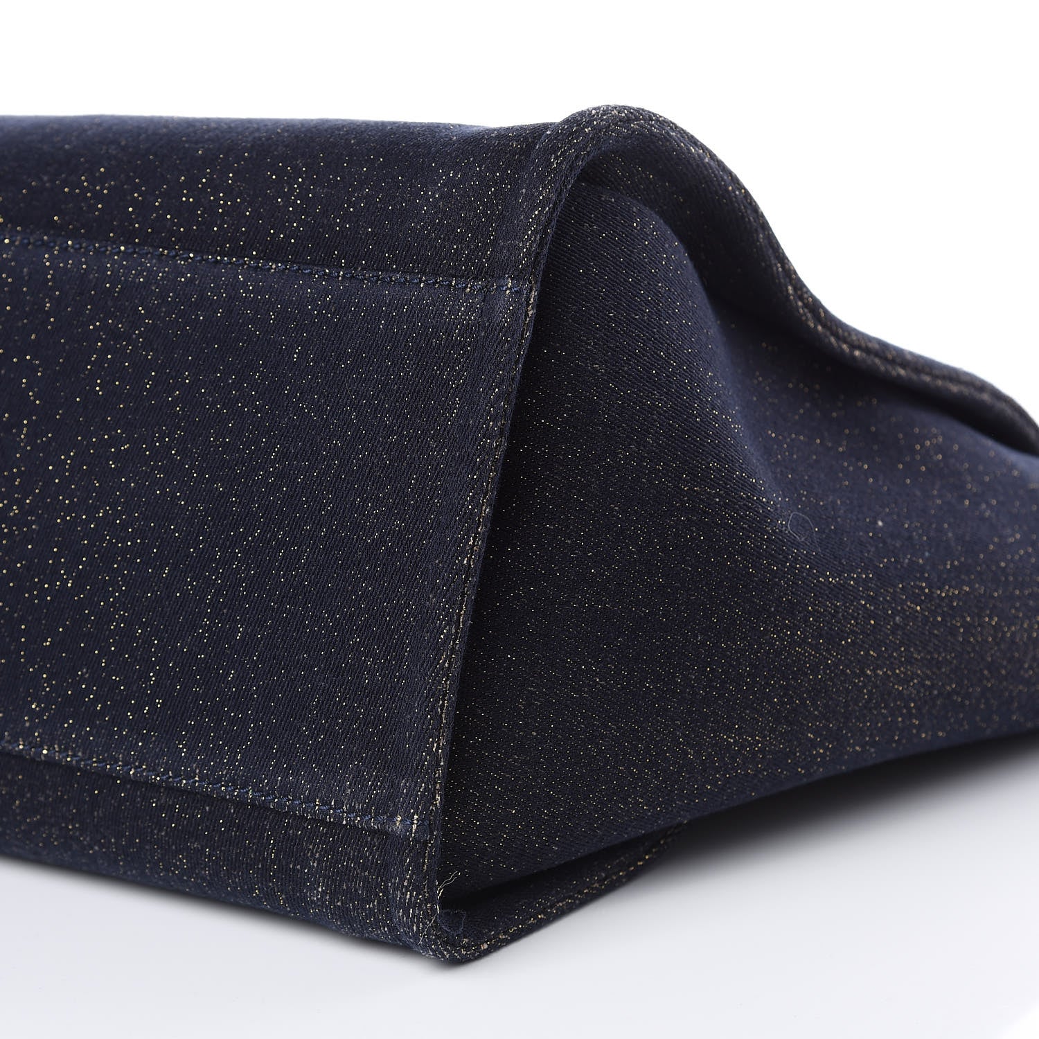 Chanel Lurex Canvas Medium Deauville Tote Navy Blue Gold 9 of 10