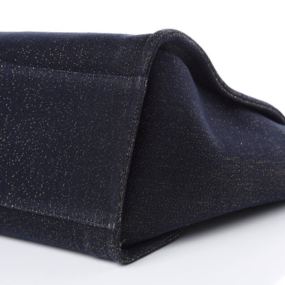 Chanel Lurex Canvas Medium Deauville Tote Navy Blue Gold 9 of 10