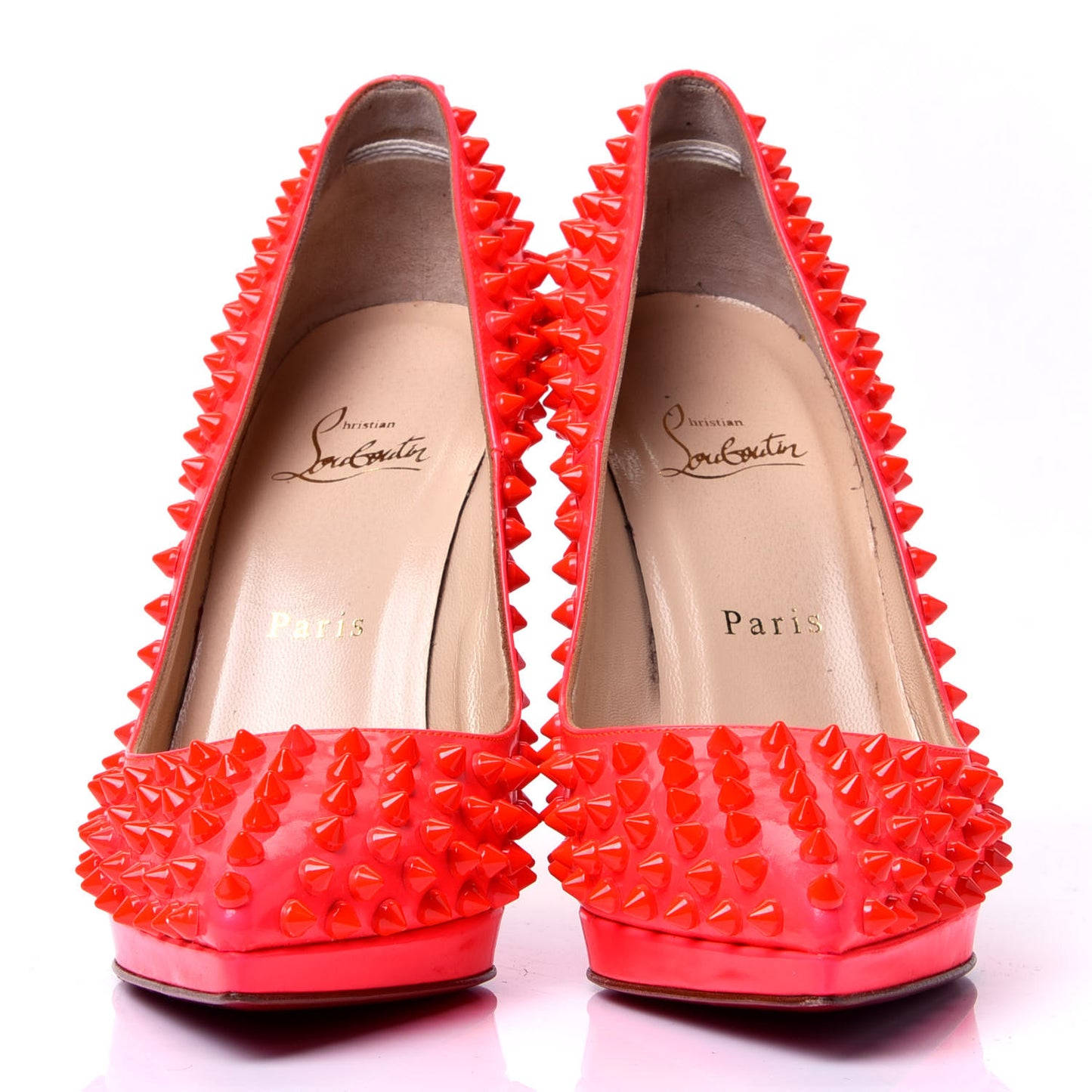 Patent Pigalle Plato Spikes 120 Pumps 38 Fluo Rose Paris