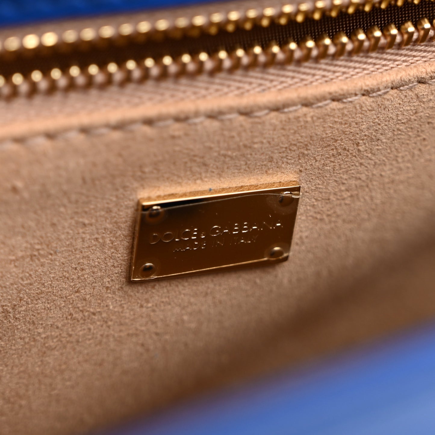 Calfskin DG Logo Flap Clutch Blue