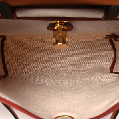 Hermes Vache Hunter Toile H Brides de Gala Herbag Zip Retourne 31 PM Cuivre Ecru Beige 6 of 12