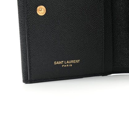 Saint Laurent Grain De Poudre Monogram Bi-Fold Wallet Black 6 of 8