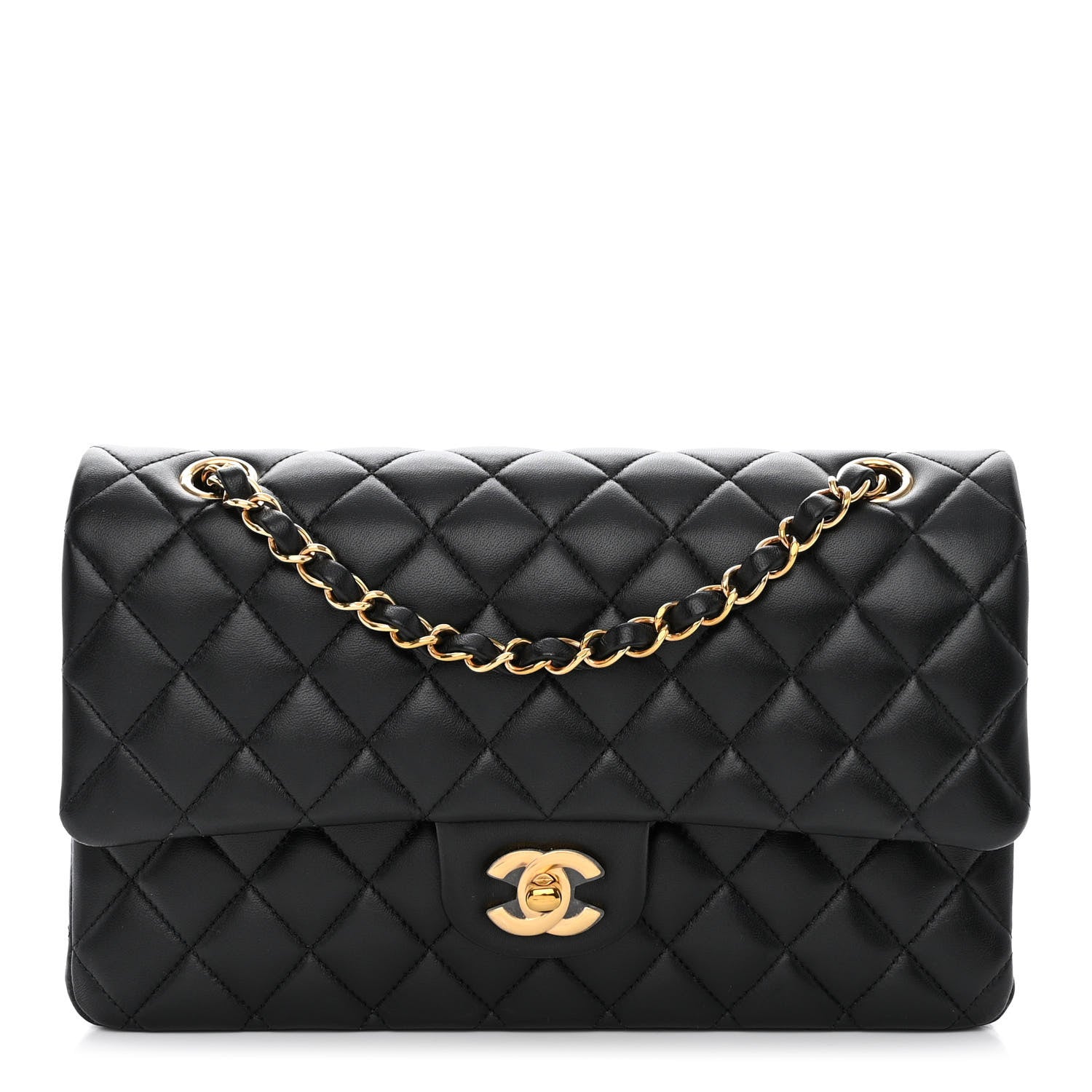 Chanel Lambskin Quilted Medium Double Flap Black 1 of 11