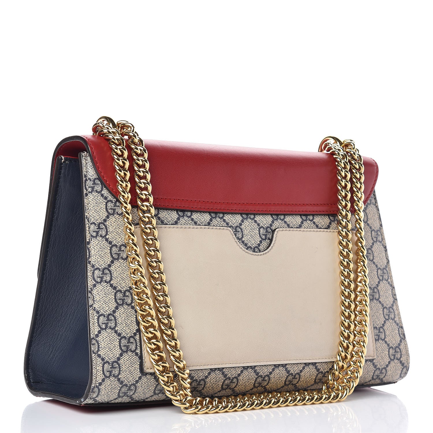 Gucci GG Supreme Monogram Moon Calfskin Medium Padlock Shoulder Bag Beige Blue Hibiscus Red Mystic White 3 of 13