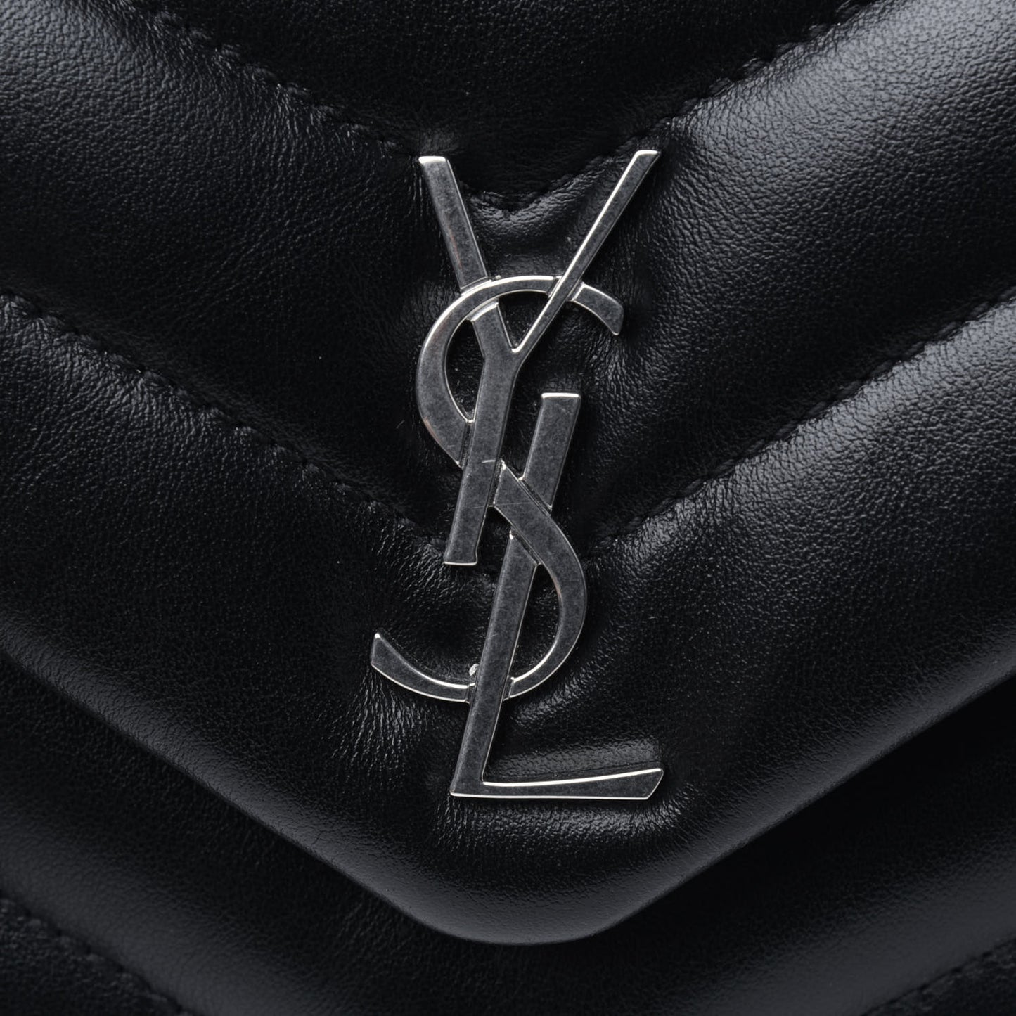 Calfskin Y Quilted Monogram Toy Loulou Crossbody Bag Black