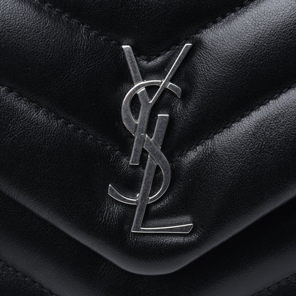 Saint Laurent Calfskin Y Quilted Monogram Toy Loulou Crossbody Bag Black 12 of 13