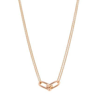 Tiffany 18K Rose Gold HardWear Double Link Pendant Necklace 1 of 4