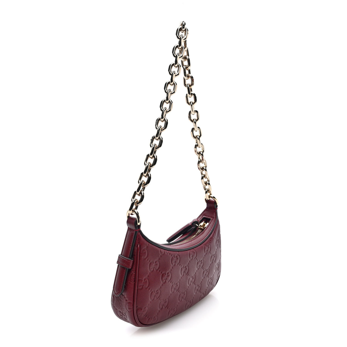 GG Calfskin Embossed Emblem Mini Shoulder Bag Rose Ancora