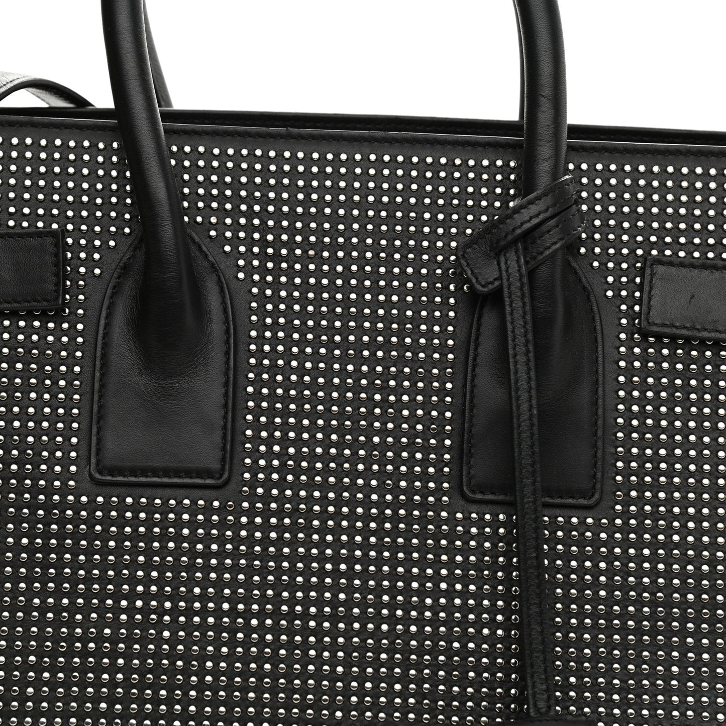 Calfskin Studded Small Sac De Jour Black
