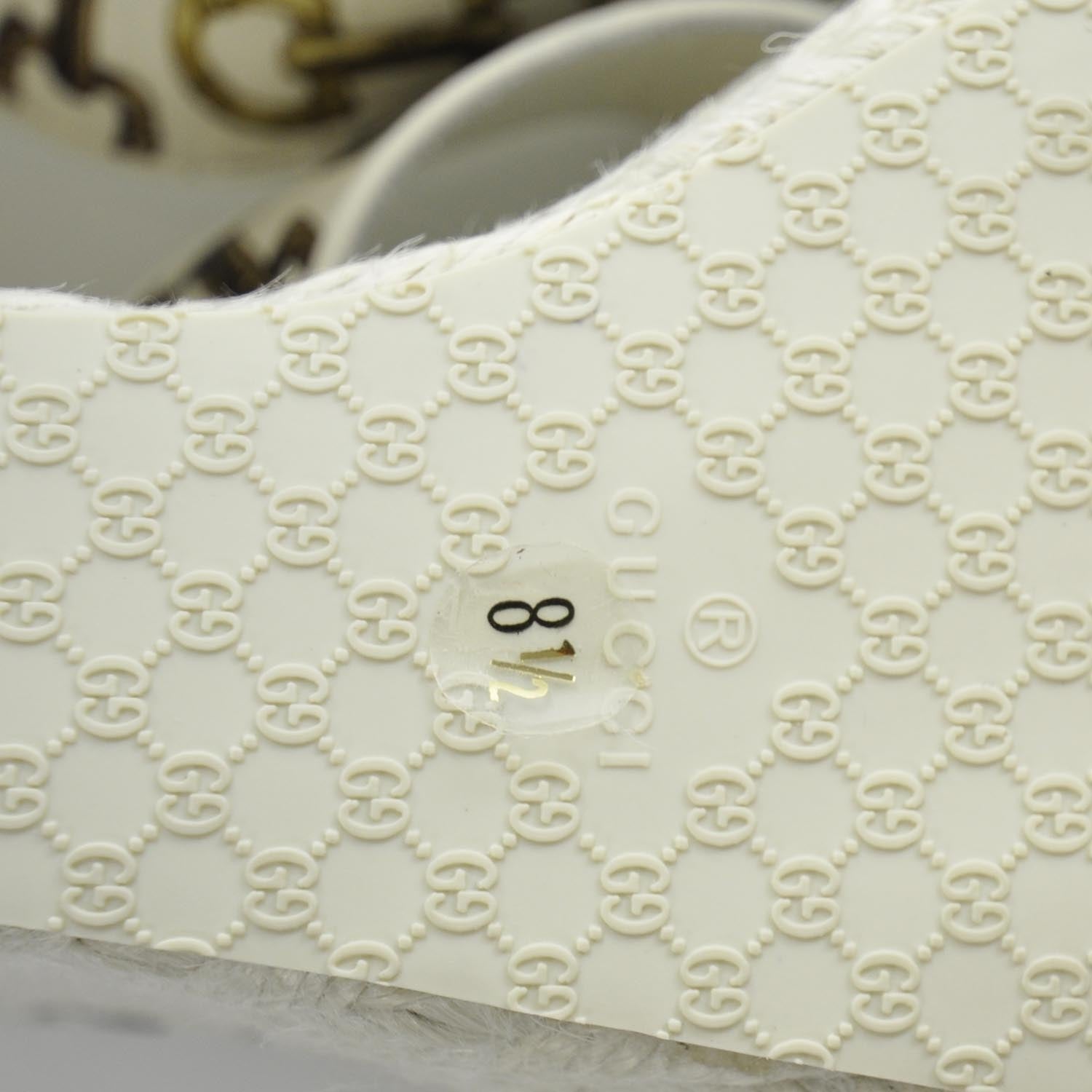 Gucci Bamboo Horsebit Print Espadrille Wedge Sandals 8.5 6 of 8