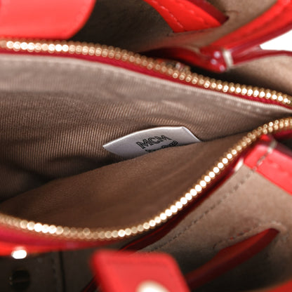 MCM Calfskin Crocodile Embossed Mini Neo Milla Tote Ruby Red 14 of 28